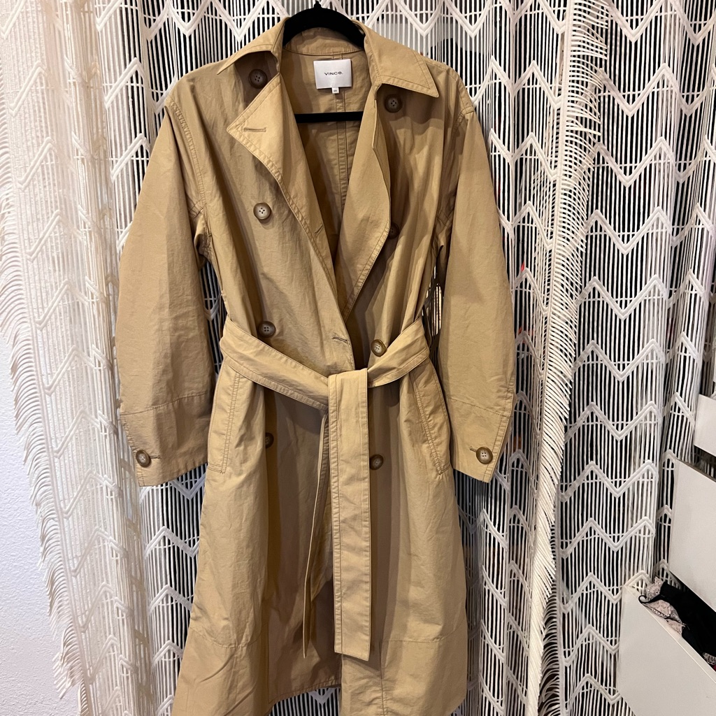 Vince Drapey Tech Faile Trench Coat,